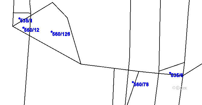 Parcela st. 535/4 v KÚ Černýšovice, Katastrální mapa