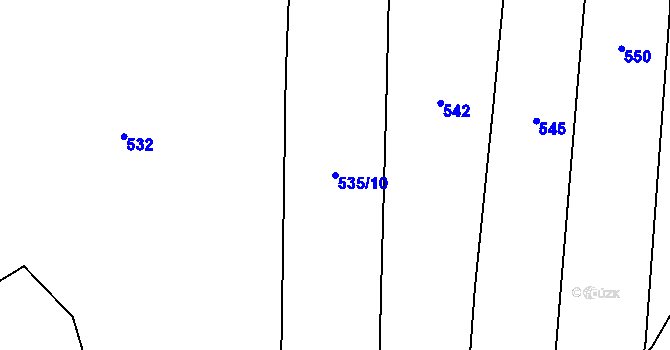 Parcela st. 535/10 v KÚ Černýšovice, Katastrální mapa