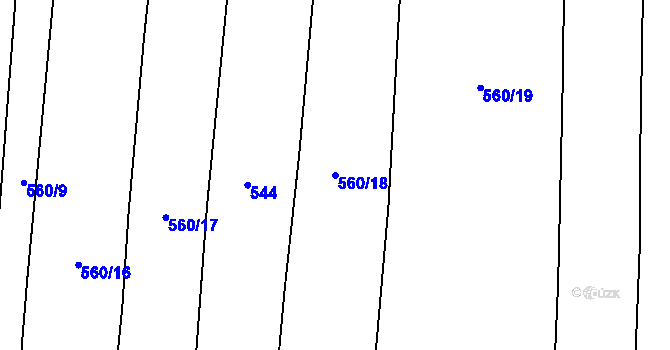 Parcela st. 560/18 v KÚ Černýšovice, Katastrální mapa