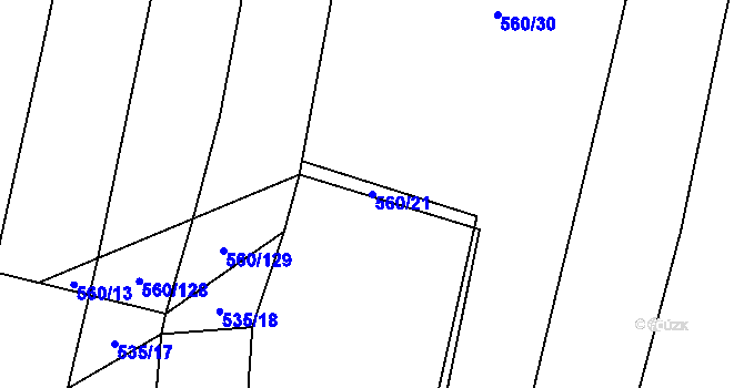 Parcela st. 560/21 v KÚ Černýšovice, Katastrální mapa