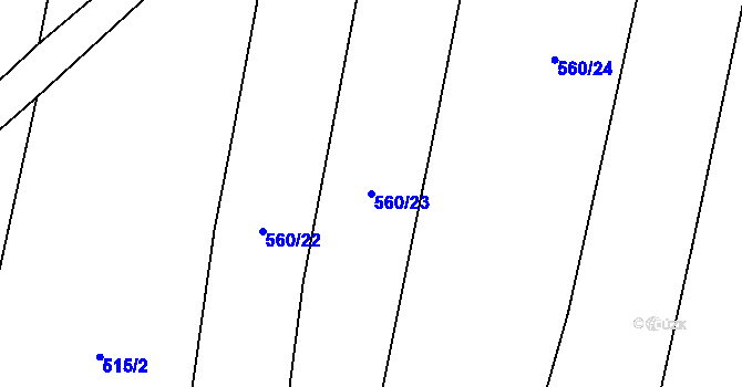 Parcela st. 560/23 v KÚ Černýšovice, Katastrální mapa
