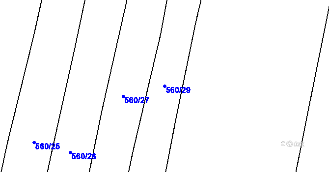 Parcela st. 560/29 v KÚ Černýšovice, Katastrální mapa