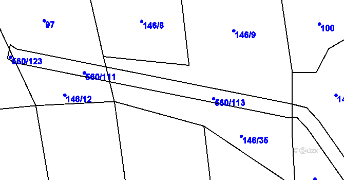 Parcela st. 560/112 v KÚ Černýšovice, Katastrální mapa