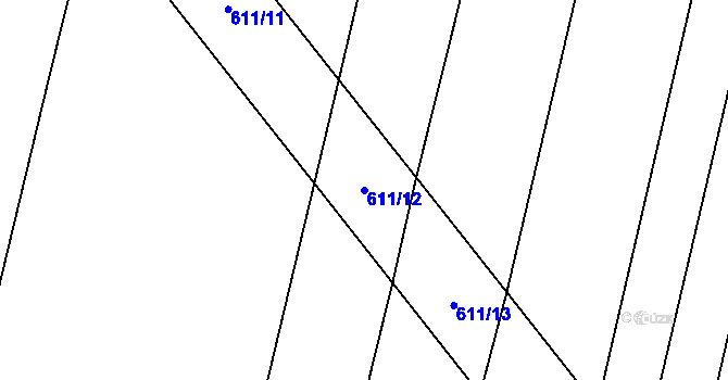 Parcela st. 611/12 v KÚ Černýšovice, Katastrální mapa