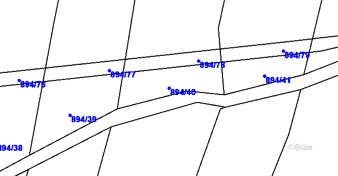 Parcela st. 894/40 v KÚ Černýšovice, Katastrální mapa