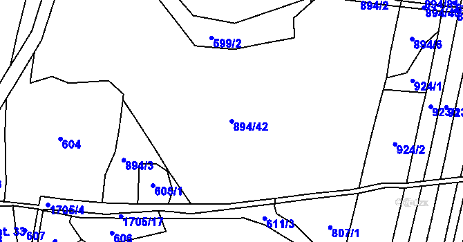 Parcela st. 894/42 v KÚ Černýšovice, Katastrální mapa