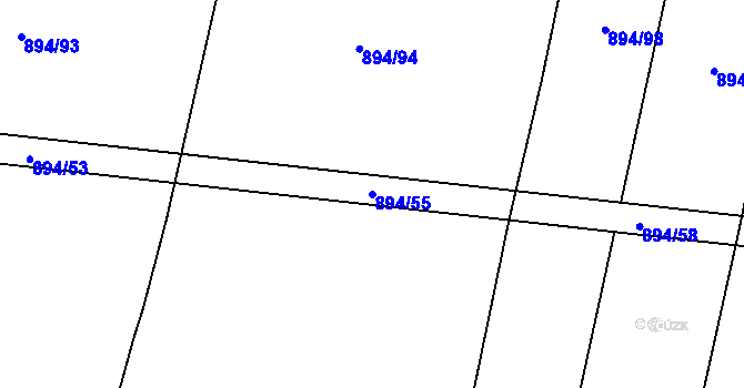 Parcela st. 894/55 v KÚ Černýšovice, Katastrální mapa