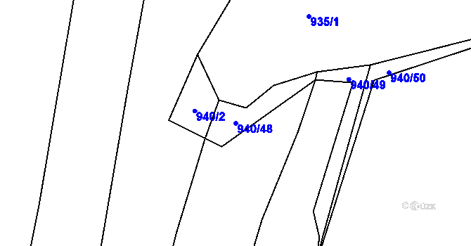 Parcela st. 940/48 v KÚ Černýšovice, Katastrální mapa