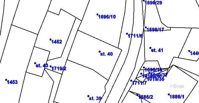 Parcela st. 40 v KÚ Černýšovice, Katastrální mapa