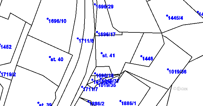 Parcela st. 41 v KÚ Černýšovice, Katastrální mapa