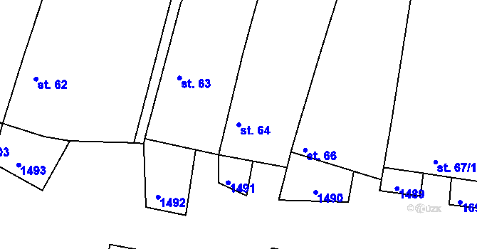 Parcela st. 64 v KÚ Černýšovice, Katastrální mapa