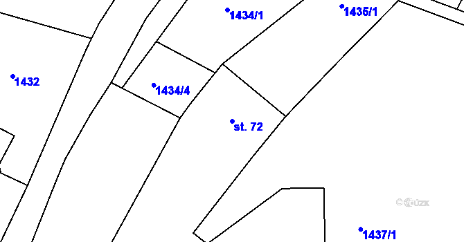 Parcela st. 72 v KÚ Černýšovice, Katastrální mapa