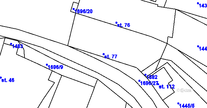 Parcela st. 77 v KÚ Černýšovice, Katastrální mapa