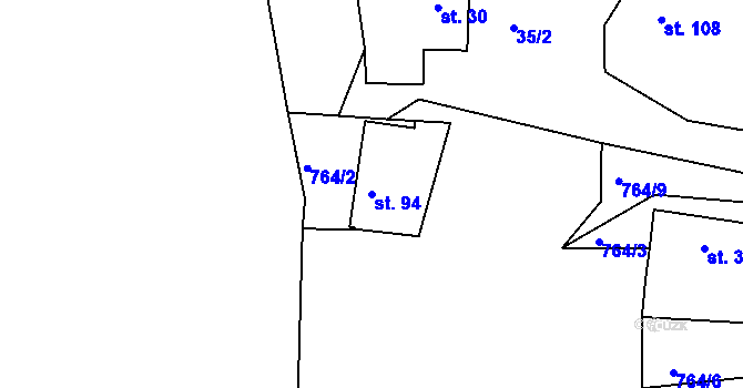 Parcela st. 94 v KÚ Černýšovice, Katastrální mapa