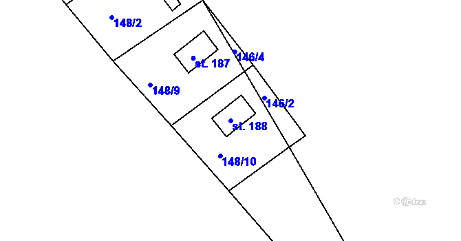 Parcela st. 188 v KÚ Černýšovice, Katastrální mapa