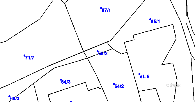 Parcela st. 68/2 v KÚ Černýšovice, Katastrální mapa