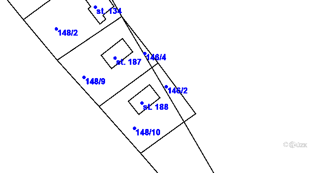 Parcela st. 146/2 v KÚ Černýšovice, Katastrální mapa