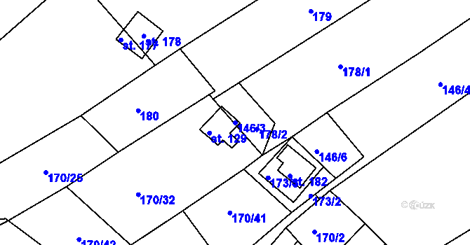 Parcela st. 146/3 v KÚ Černýšovice, Katastrální mapa