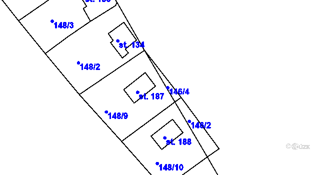 Parcela st. 146/4 v KÚ Černýšovice, Katastrální mapa