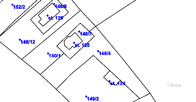 Parcela st. 148/5 v KÚ Černýšovice, Katastrální mapa