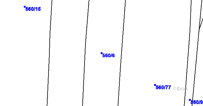 Parcela st. 560/6 v KÚ Černýšovice, Katastrální mapa