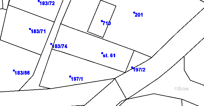 Parcela st. 61 v KÚ Sudoměřice u Bechyně, Katastrální mapa