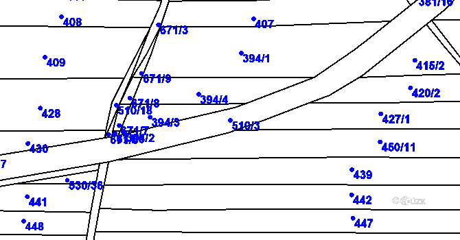 Parcela st. 510/3 v KÚ Sudoměřice u Bechyně, Katastrální mapa