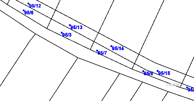 Parcela st. 95/7 v KÚ Sudoměřice u Bechyně, Katastrální mapa