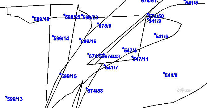 Parcela st. 674/43 v KÚ Sudoměřice u Bechyně, Katastrální mapa