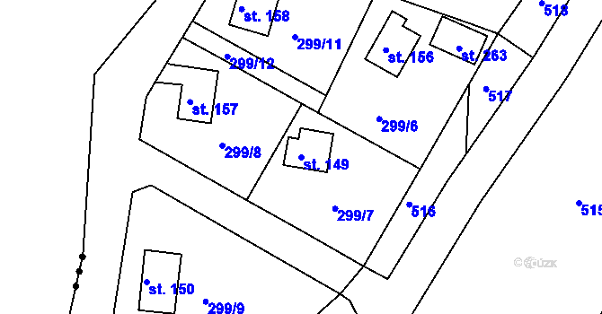 Parcela st. 149 v KÚ Sudoměřice u Tábora, Katastrální mapa