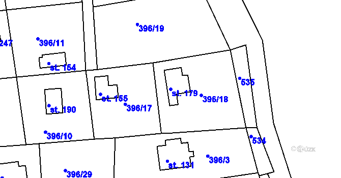 Parcela st. 179 v KÚ Sudoměřice u Tábora, Katastrální mapa