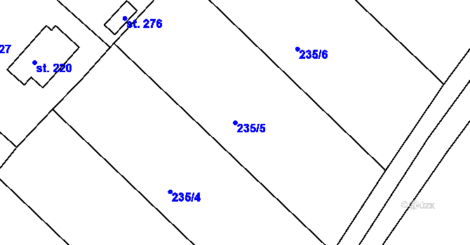 Parcela st. 235/5 v KÚ Sudoměřice u Tábora, Katastrální mapa
