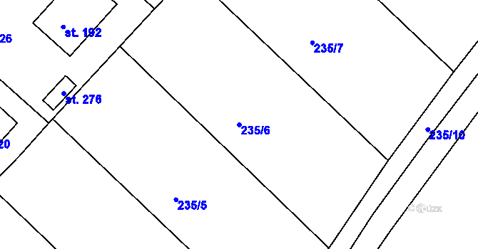 Parcela st. 235/6 v KÚ Sudoměřice u Tábora, Katastrální mapa