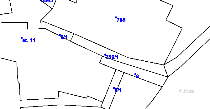 Parcela st. 359/1 v KÚ Sudoměřice u Tábora, Katastrální mapa
