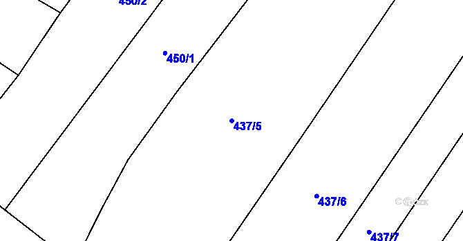 Parcela st. 437/5 v KÚ Sudovo Hlavno, Katastrální mapa