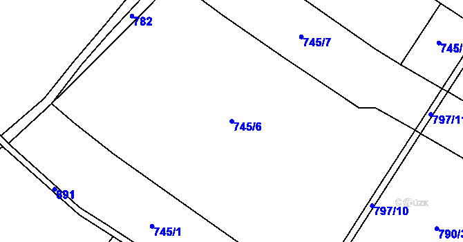 Parcela st. 745/6 v KÚ Sudovo Hlavno, Katastrální mapa