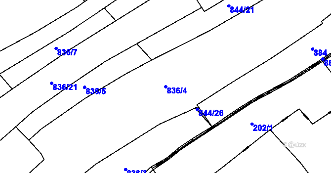 Parcela st. 836/4 v KÚ Sudovo Hlavno, Katastrální mapa