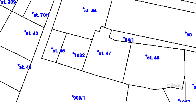 Parcela st. 47 v KÚ Sudovo Hlavno, Katastrální mapa