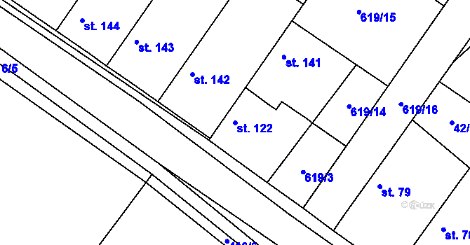 Parcela st. 122 v KÚ Sudovo Hlavno, Katastrální mapa