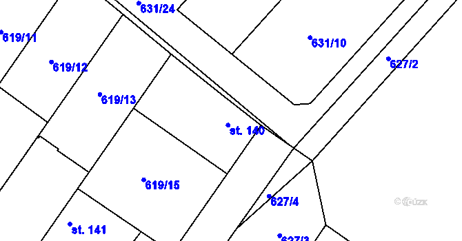 Parcela st. 140 v KÚ Sudovo Hlavno, Katastrální mapa
