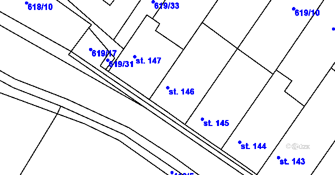 Parcela st. 146 v KÚ Sudovo Hlavno, Katastrální mapa