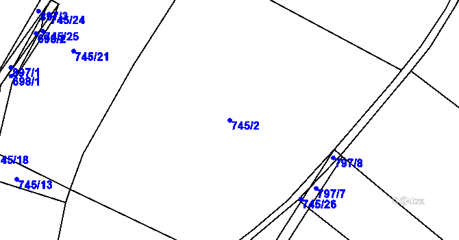 Parcela st. 745/2 v KÚ Sudovo Hlavno, Katastrální mapa