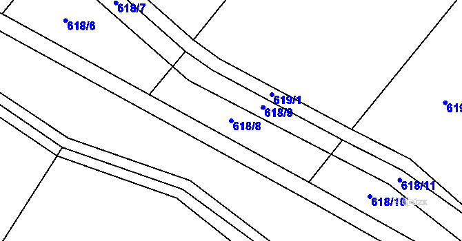 Parcela st. 618/8 v KÚ Sudovo Hlavno, Katastrální mapa