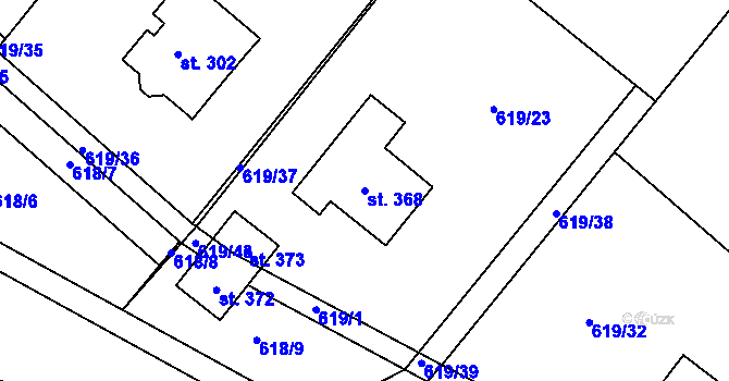 Parcela st. 368 v KÚ Sudovo Hlavno, Katastrální mapa