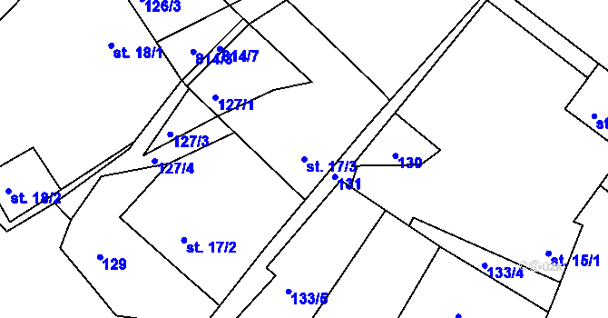 Parcela st. 17/3 v KÚ Sudslava, Katastrální mapa