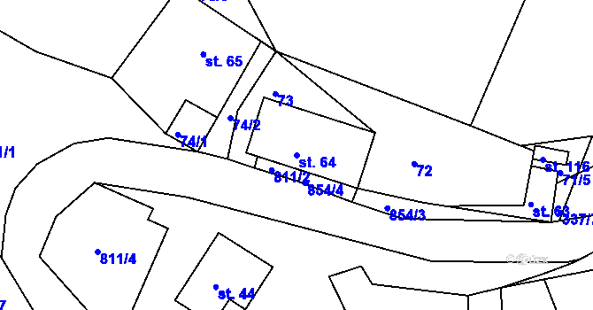Parcela st. 64 v KÚ Sudslava, Katastrální mapa