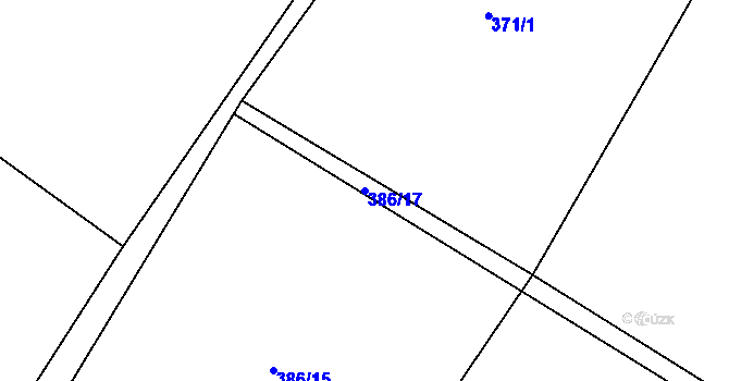 Parcela st. 386/17 v KÚ Sudslava, Katastrální mapa