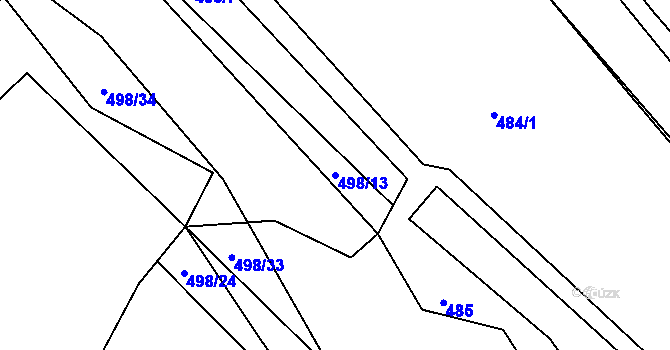 Parcela st. 498/13 v KÚ Sudslava, Katastrální mapa