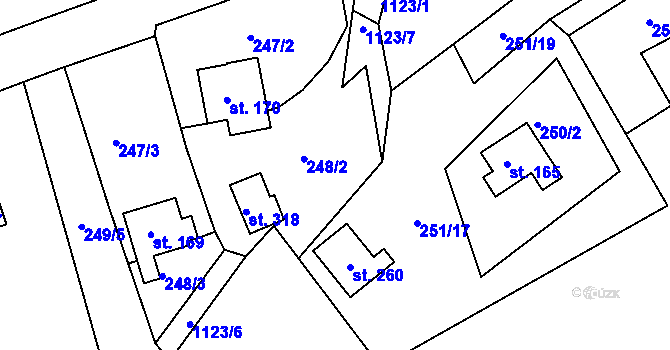 Parcela st. 251/20 v KÚ Suchá u Nejdku, Katastrální mapa