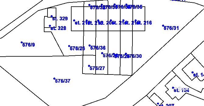 Parcela st. 576/28 v KÚ Suchá u Nejdku, Katastrální mapa